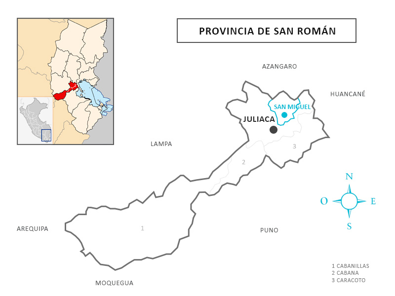 Mapa de San Miguel San Román Juliaca
